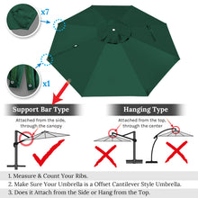 Load image into Gallery viewer, 11.5 FT Roma Cantilever Umbrella Top Cover 8-ribs Patio Replacement Canopy Outdoor, Canopy Only