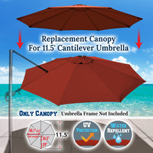 Load image into Gallery viewer, 11.5 FT Roma Cantilever Umbrella Top Cover 8-ribs Patio Replacement Canopy Outdoor, Canopy Only