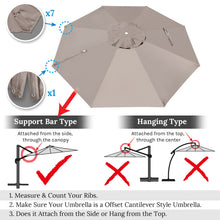 Load image into Gallery viewer, 11.5 FT Roma Cantilever Umbrella Top Cover 8-ribs Patio Replacement Canopy Outdoor, Canopy Only