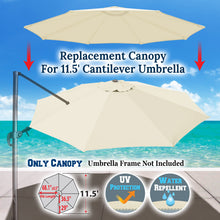 Load image into Gallery viewer, 11.5 FT Roma Cantilever Umbrella Top Cover 8-ribs Patio Replacement Canopy Outdoor, Canopy Only