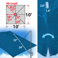 Load image into Gallery viewer, 10'x10' Umbrella Canopy Replacement Cantilever Umbrella Replacement Canopy, Canopy ONLY, Frame NOT Included
