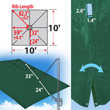 Load image into Gallery viewer, 10'x10' Umbrella Canopy Replacement Cantilever Umbrella Replacement Canopy, Canopy ONLY, Frame NOT Included