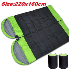 Load image into Gallery viewer, Double Conjoined Hooded Sleeping Bag Outdoor Camping or Indoor Sleep