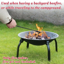 Load image into Gallery viewer, Campfire Fireplace Fire Poker Tool Extra Long 27", Black