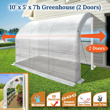 Load image into Gallery viewer, 10x5x7'H Large Walk-In Wall Half Greenhouse w 3 tiers 6 Shelves White Yard
