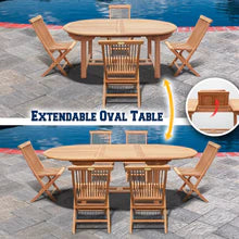 Load image into Gallery viewer, Patio 7pc Furniture Set 6 Golden Teak Wood Folding Chair, Extending Family Table(Local Pickup Only)