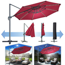 Load image into Gallery viewer, STRONG CAMEL 11.5ft  360 Rotataion Offset Cantilever Hanging Big Solar LED Umbrella(ONLY LOCAL PICK UP)