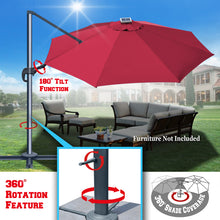 Load image into Gallery viewer, STRONG CAMEL 11.5ft  360 Rotataion Offset Cantilever Hanging Big Solar LED Umbrella(ONLY LOCAL PICK UP)
