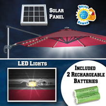 Load image into Gallery viewer, STRONG CAMEL 11.5ft  360 Rotataion Offset Cantilever Hanging Big Solar LED Umbrella(ONLY LOCAL PICK UP)