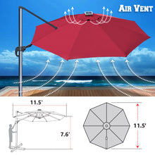 Load image into Gallery viewer, STRONG CAMEL 11.5ft  360 Rotataion Offset Cantilever Hanging Big Solar LED Umbrella(ONLY LOCAL PICK UP)