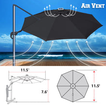 Load image into Gallery viewer, STRONG CAMEL 11.5ft  360 Rotataion Offset Cantilever Hanging Big Solar LED Umbrella(ONLY LOCAL PICK UP)