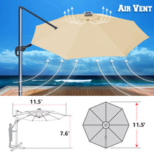 Load image into Gallery viewer, STRONG CAMEL 11.5ft  360 Rotataion Offset Cantilever Hanging Big Solar LED Umbrella(ONLY LOCAL PICK UP)