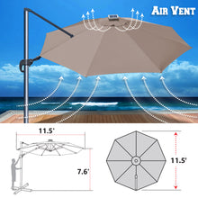 Load image into Gallery viewer, STRONG CAMEL 11.5ft  360 Rotataion Offset Cantilever Hanging Big Solar LED Umbrella(ONLY LOCAL PICK UP)