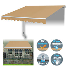 Load image into Gallery viewer, 8'x6.6' 10/12/16/20x10 Manual Yard Retractable Sunshade Patio Deck Awning Canopy