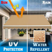 Load image into Gallery viewer, 8'x6.6' 10/12/16/20x10 Manual Yard Retractable Sunshade Patio Deck Awning Canopy