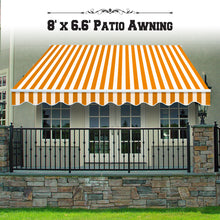 Load image into Gallery viewer, 8'x6.6' 10/12/16/20x10 Manual Yard Retractable Sunshade Patio Deck Awning Canopy