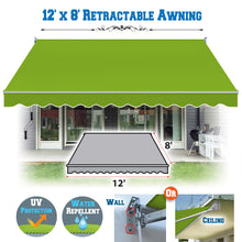 Load image into Gallery viewer, 12x8' Sunshade Manual Yard Retractable Patio Deck Door Window Awning Canopy