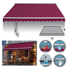 Load image into Gallery viewer, 12x8' Sunshade Manual Yard Retractable Patio Deck Door Window Awning Canopy