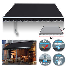 Load image into Gallery viewer, 12x8' Sunshade Manual Yard Retractable Patio Deck Door Window Awning Canopy
