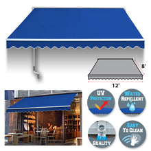 Load image into Gallery viewer, 12x8' Sunshade Manual Yard Retractable Patio Deck Door Window Awning Canopy