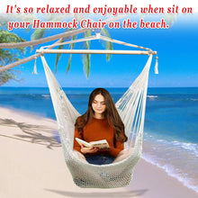 Load image into Gallery viewer, Hanging Swing Cotton Rope Hammock Chair Patio Porch Garden Outdoor
