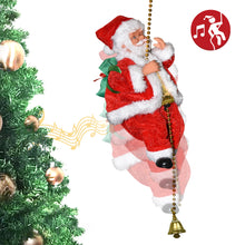 Load image into Gallery viewer, 9.8&quot; Santa Claus Musical Climbing Rope Christmas Electric Toy  with Music Climbing up and Down
