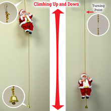 Load image into Gallery viewer, 9.8&quot; Santa Claus Musical Climbing Rope Christmas Electric Toy  with Music Climbing up and Down
