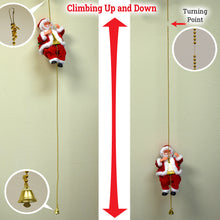 Load image into Gallery viewer, 9.8" Santa Claus Musical Climbing Rope Christmas Electric Toy  with Music Climbing up and Down