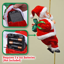 Load image into Gallery viewer, 9.8" Santa Claus Musical Climbing Rope Christmas Electric Toy  with Music Climbing up and Down