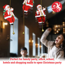 Load image into Gallery viewer, 9.8" Santa Claus Musical Climbing Rope Christmas Electric Toy  with Music Climbing up and Down