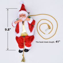 Load image into Gallery viewer, 9.8" Santa Claus Musical Climbing Rope Christmas Electric Toy  with Music Climbing up and Down