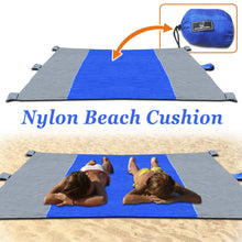 Load image into Gallery viewer, 9' x 7' Large, 6 Corner Pockets, Sand Escape, Nylon Beach Blanket
