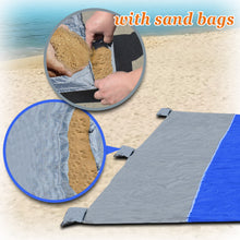 Load image into Gallery viewer, 9' x 7' Large, 6 Corner Pockets, Sand Escape, Nylon Beach Blanket