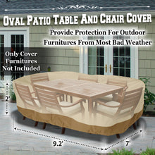 Load image into Gallery viewer, 9.2'L Large Patio Rectangular Table Chair Cover for Outdoor