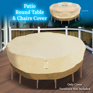 Large Patio Garden Round Table Chair Cover Outdoor Furniture Winter