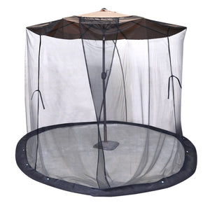 Mosquito Net for 9 to 10' Patio Umbrella Protect Screen Black Bug Insect Netting