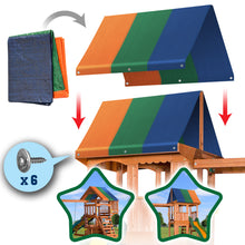 Load image into Gallery viewer, 50"x90" Multi-Color Tarp Replacement Canopy Wood Playset Roof Shade