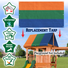 Load image into Gallery viewer, 50"x90" Multi-Color Tarp Replacement Canopy Wood Playset Roof Shade