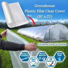 Load image into Gallery viewer, 12x25ft , 25 x 10 ft Greenhouse Clear Plastic Film 6mil Thicker Polyethylene Covering