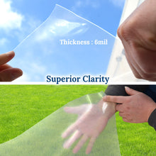 Load image into Gallery viewer, 12x25ft , 25 x 10 ft Greenhouse Clear Plastic Film 6mil Thicker Polyethylene Covering