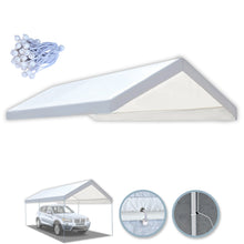 Load image into Gallery viewer, 10'x20' Carport Replacement Canopy Cover for Tent Top Garage Shelter Cover w Ball Bungees