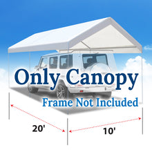 Load image into Gallery viewer, 10'x20' Carport Replacement Canopy Cover for Tent Top Garage Shelter Cover w Ball Bungees
