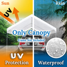 Load image into Gallery viewer, 10'x20' Carport Replacement Canopy Cover for Tent Top Garage Shelter Cover w Ball Bungees