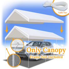 Load image into Gallery viewer, 10'x20' Carport Replacement Canopy Cover for Tent Top Garage Shelter Cover with Cable Ties
