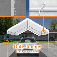 Load image into Gallery viewer, 10'x20' Carport Replacement Canopy Cover for Tent Top Garage Shelter Cover with Cable Ties