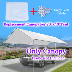 10x20 Ft  Waterproof Carport Canopy Tent Replacement Top Garage COVER