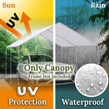 Load image into Gallery viewer, 10'x20' Carport  Replacement Canopy for Tent Garage Tarp Top Shelter Cover w Cable Ties