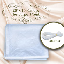 Load image into Gallery viewer, 10'x20' Carport  Replacement Canopy for Tent Garage Tarp Top Shelter Cover w Cable Ties