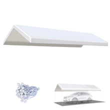 Load image into Gallery viewer, Carport Replacement Top Canopy Cover 10 x 20-Feet for Tent Outdoor Canopy Garden Gazebo Garage Shelter Cover with Ball Bungees (Only Cover, Frame is not Included)