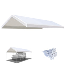 Load image into Gallery viewer, 10'x20' Carport Replacement Canopy Cover for Tent Top Garage Shelter Cover w Ball Bungees